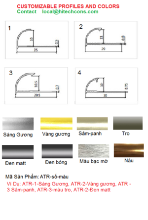 HiTechCons.com Aluminium Tile Trim Round Code